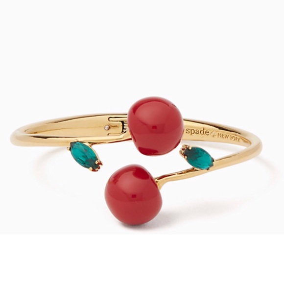 kate spade Jewelry - New Kate Spade Ma Chèrie Cherry Open Hinged Cuff
